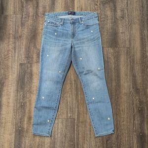 GAP Light Blue Star Embroidered Ankle Jeans
